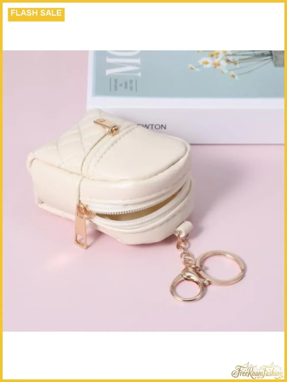 Mini Keychain Backpack Coin Purse 2Pcs PU Leather Wallet Keychain Pouch